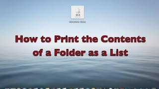 How to Print Folder Contents