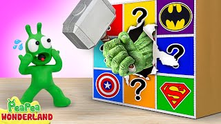 Pea Pea Plays Mystery Superhero Box Challenge | Pea Pea Wonderland - Funny cartoon for kids