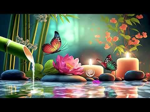Bamboo water fountain healing music BGM Relaxing Music - Calm Piano Music, Sleep Music, Water Sounds