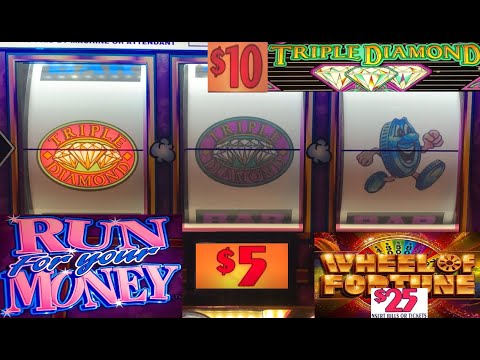 High Limit Slots! $25 Wheel of Fortune Spins + Run for Your Money + $10 Triple Diamond Slot Play!