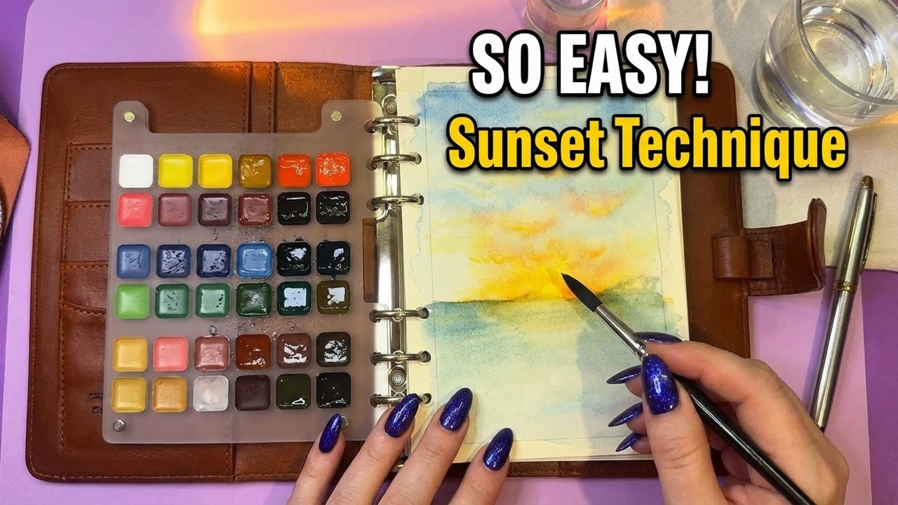 Sunset Watercolor | Easy Painting Technique Part 1