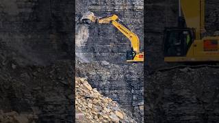 CAT 395 Clears Wall after Blasting, Quarry, 2024.  #quarry #excavator #caterpillar