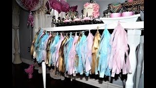 DIY kids party ideas | How to make Tissue Paper Tassels Garland | Sugarella Sweets Party