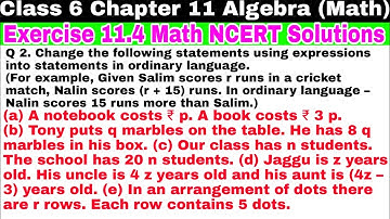 Class 6 Ex 11.4 Q 2 | Algebra | Exercise 11.4 | Chapter 11 | Math NCERT Solutions | Math CBSE