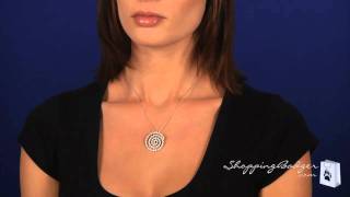 Cz Circle Swirl Necklace In Sterling Silver