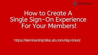 How to create a single sign-on experience for your members! screenshot 2