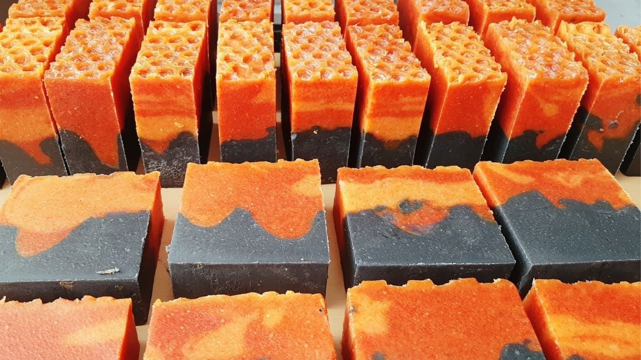 Activated Charcoal - Honey - Turmeric Cold Process Soap Making