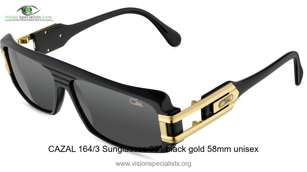 CAZAL 164/3 Sunglasses 001 black gold 58mm unisex - YouTube