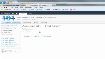 101 SharePoint Usability Tips - # 70 Accessibility of Images and Links