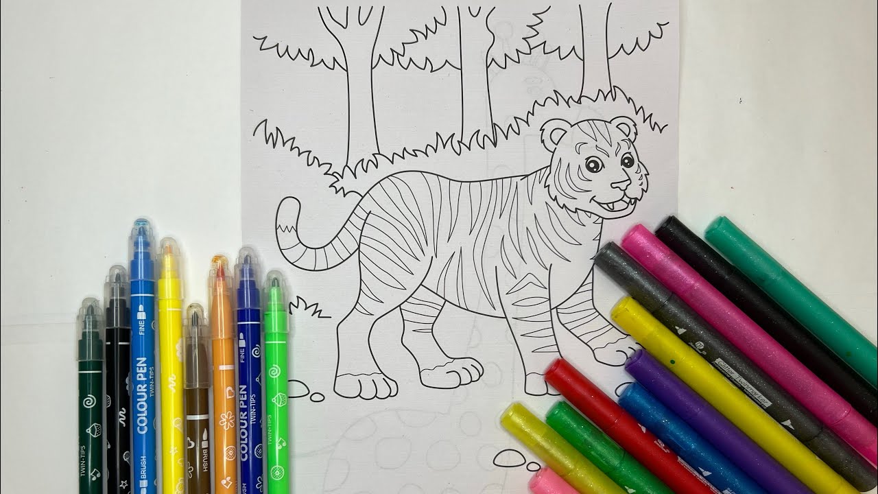 Tiger Coloring | Coloring for Kids & Toddlers | Coloring page 11 @World-of-Colors - YouTube