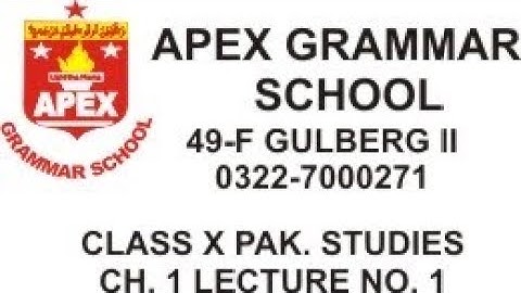 Class 10 Pak. Studies Ch. 1 lecture 1