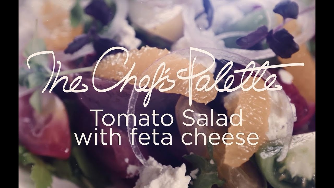 Cooking is Easier at The Chef's Palette Tomato Salad with Feta Cheese