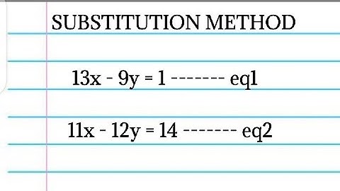 Substitution Method part 2
