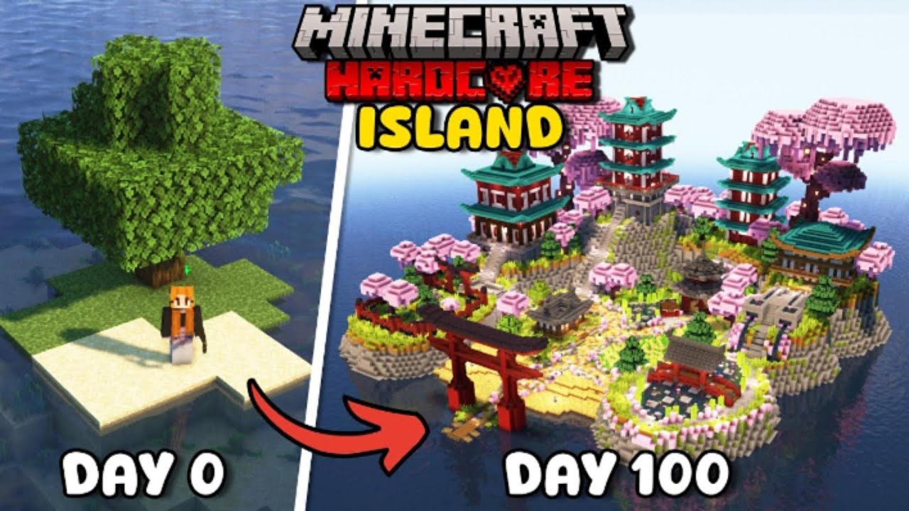 Tôi đã sống sót 100 NGÀY trên một HÒN ĐẢO trong Minecraft Hardcore