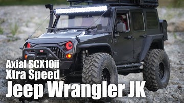 Axial SCX10ii Xtra Speed Jeep JK Hard Body RC Rock Crawling Trailing