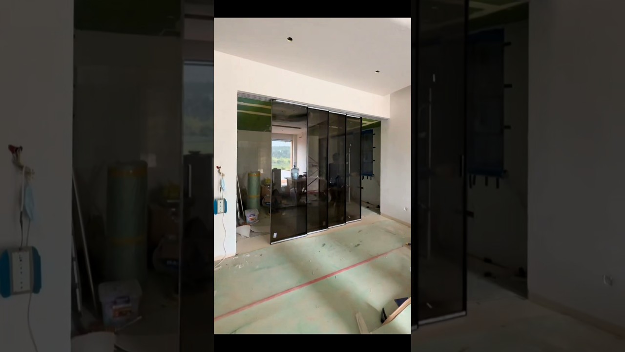 how to install a 4 panel linked sliding door 