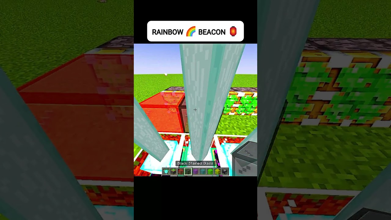Minecraft Rainbow Beacon Build Hack 🌈😱 (No Mods Needed!)