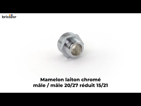 Mamelon laiton réduit mâle / mâle chromé BRICOZOR