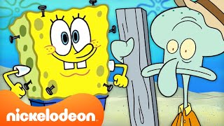 SpongeBob and Squidward Build a Ship!   | SpongeBob | Nickelodeon UK