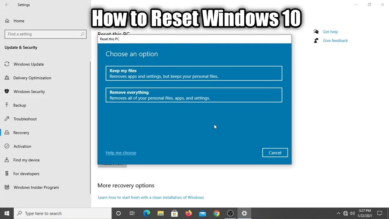 How to Reset Windows 10 to Factory Settings without Losing Data and ...