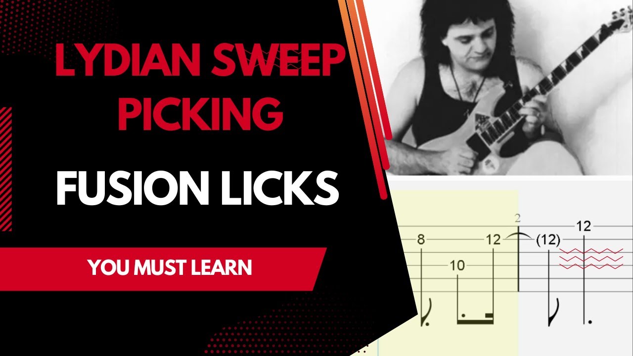 How To Play Lydian Sweep Picking Guitar Licks Part 1 - Lead Guitar ...