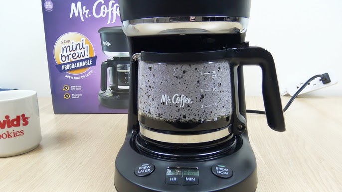 Mr. Coffee 5-Cup Programmable Coffee Maker, 25 oz. Mini Brew, Brew Now or  Later