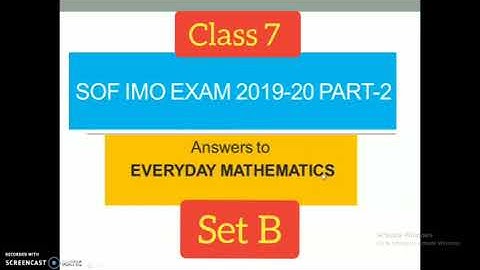 Answer key with solutions for IMO Exam Class 7 Set B Everyday Mathematics