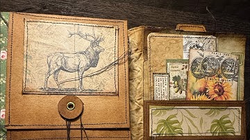 Chunky Woodland Lapbook Junk Journal Flip Through, Grungy Nature Themed Handmade Journal