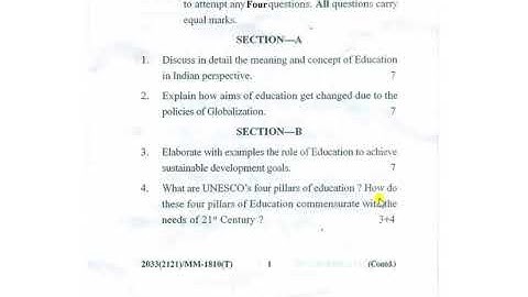 GNDU Question Paper 2021 - Education and Development (Semester-1)