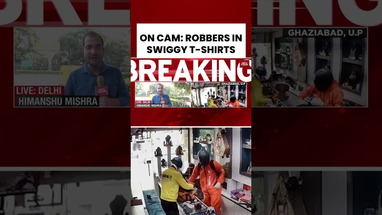 Caught on Cam: Robbers In Swiggy T-shirts Loot Ghaziabad Jewellery Store At Gunpoint In Daylight