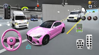 NEW Pink BMW EV Car 🚘 For Parking | Police vs Ambulance in Auto Repairing Shop 🔧 | 3D Driving Class  screenshot 5