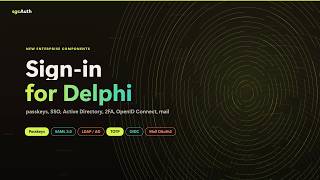 Delphi login with passkeys, SAML SSO, Active Directory LDAP and TOTP 2FA