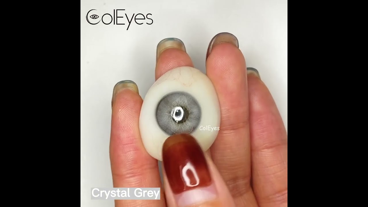 Coleyes Grey Colored Contact Lens Try On [Crystal Grey]