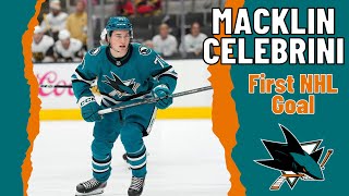 Macklin Celebrini #71 (San Jose Sharks) first NHL goal Oct 10, 2024