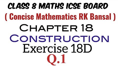 Exercise 18D Q.1 Class 8 Maths ICSE Board Selina publication