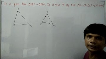 SIMILARITY Ex13.1 Q2 Class X ICSE | It is given that ∆DEF ~ ∆RPQ. Is it true to say that ∠D = ∠R