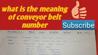 Conveyor Belt specifications from its Conveyor Belt Number
