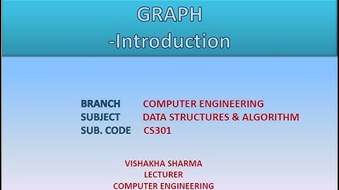 GRAPH - INTRODUCTION (Data Structures & Algorithm) by Vishakha Sharma, GPC Rajsamand (HINDI)