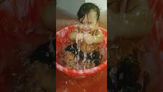 Cute Baby Bathing Time
