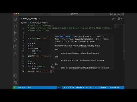 Sum of first 'n' natural numbers || Python