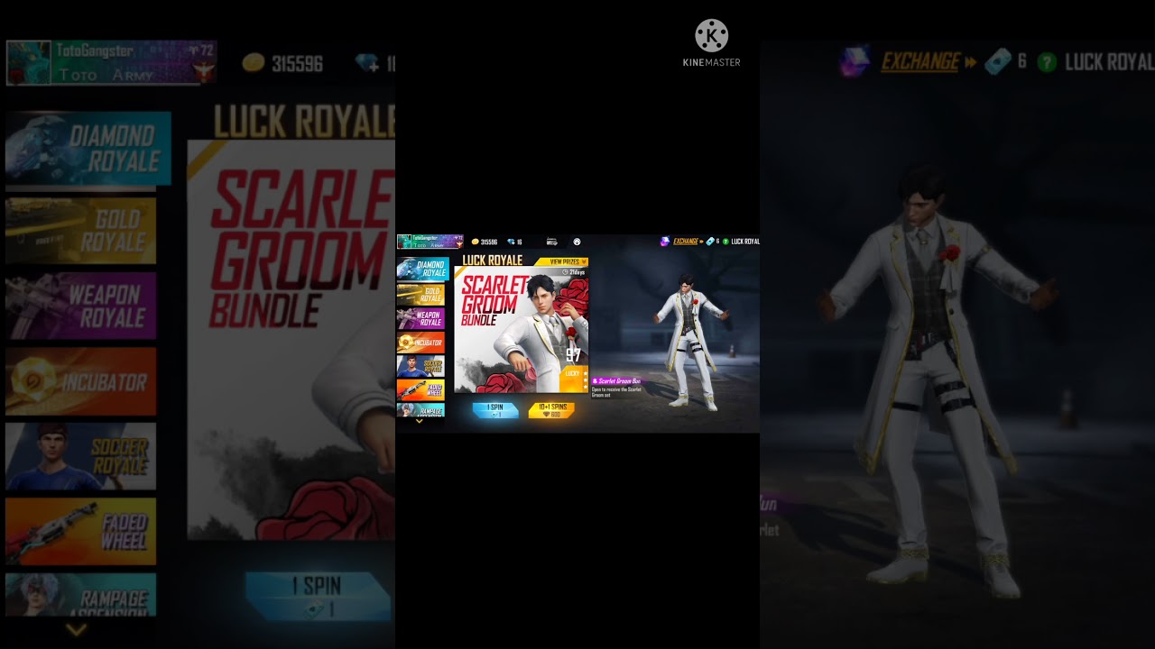 NEW DIAMOND ROYALE SPIN IN FREE FIRE || SCARLET GROOM BUNDLE || CLAIM NEW DIAMOND ROYAL 