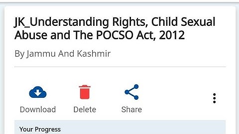Diksha JK understanding rights child sexual abuse and the POCSO act 2012 module 18 quiz solution