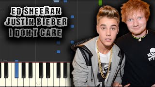Ed Sheeran, Justin Bieber - I Dont Care - [Piano Tutorial] (Synthesia) (Download MIDI + PDF Scores)