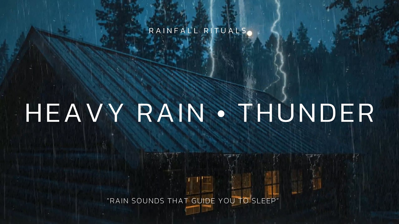 Soothing Rain and Thunderstorm – Heavy Night Rain in the Dark Misty ...