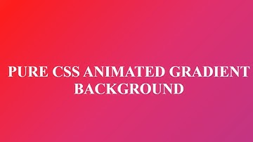 Background Animation Using HTML And CSS
