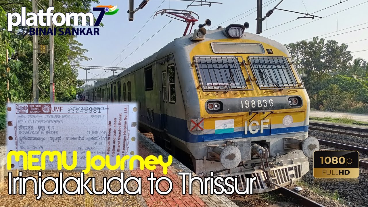 Train Journey MEMU ride from Irinjalakuda to Thrissur YouTube