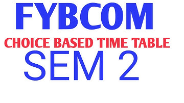 FYBCOM sem 2Choice based examination Time table