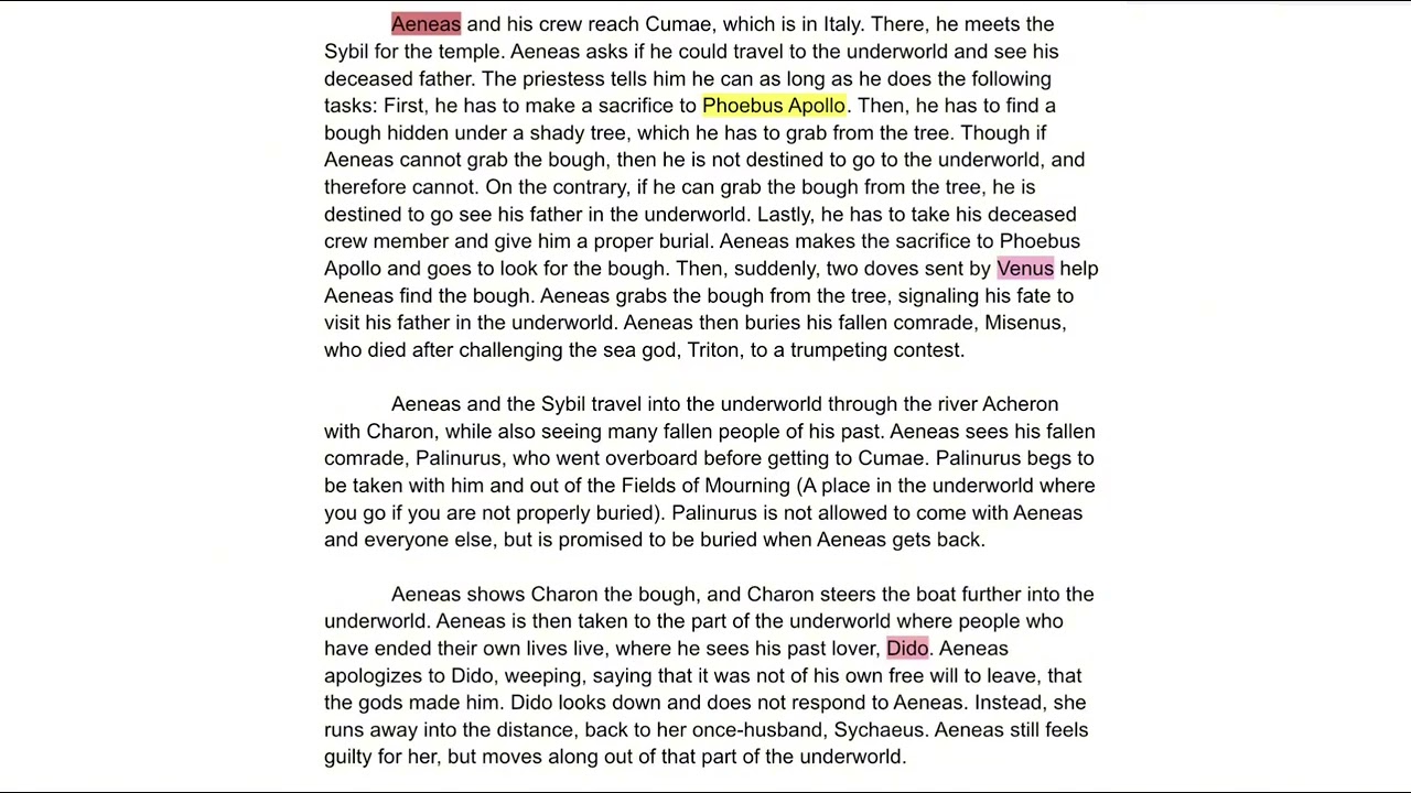 The Aeneid: Book 6 Summary