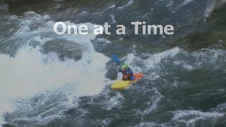 One at a time river running strategy from White Water Safety Instructional movie.
