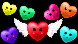 Cartoon Hearts Dancing  Dance Video with Colorful Animation - Happy Star Dancing